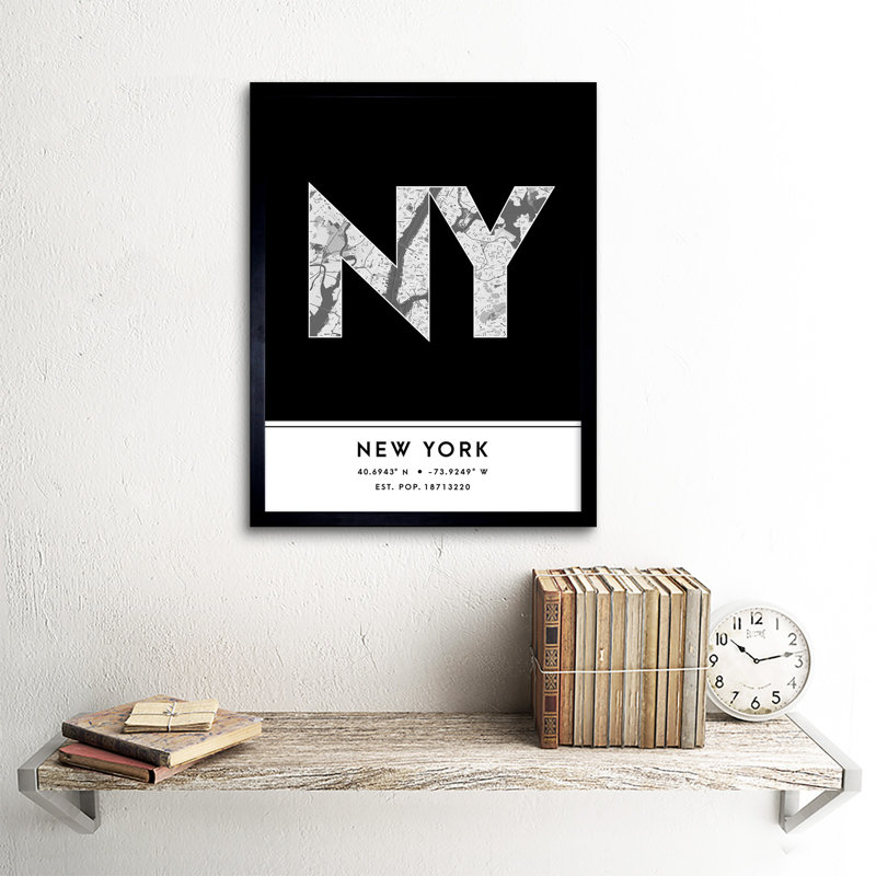 New York NYC United States City - Single Picture Frame Typography