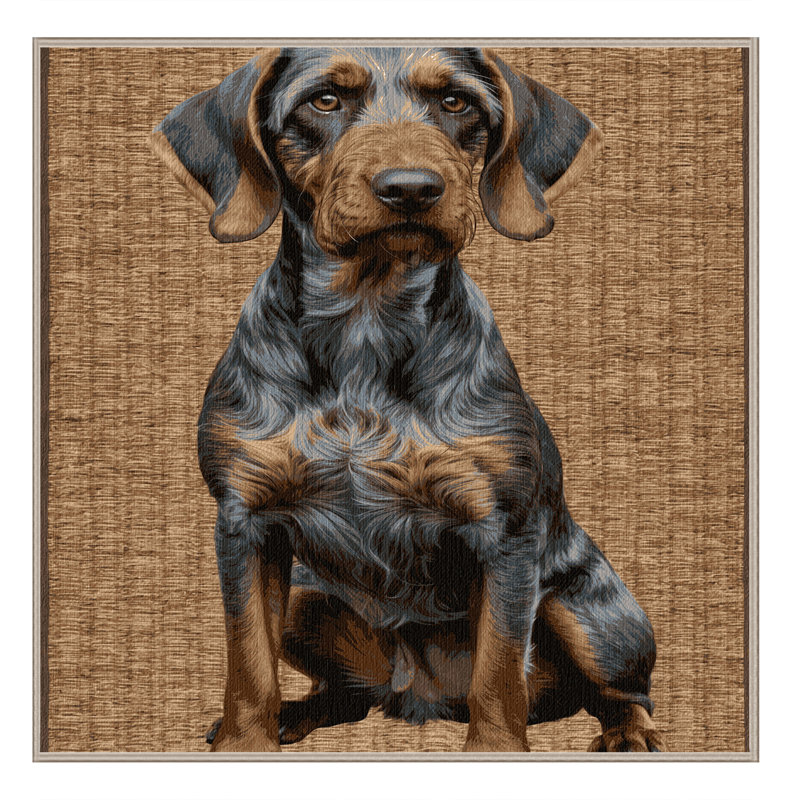 Washable German Wirehaired Pointer Dogs Area Rug, Square 6'