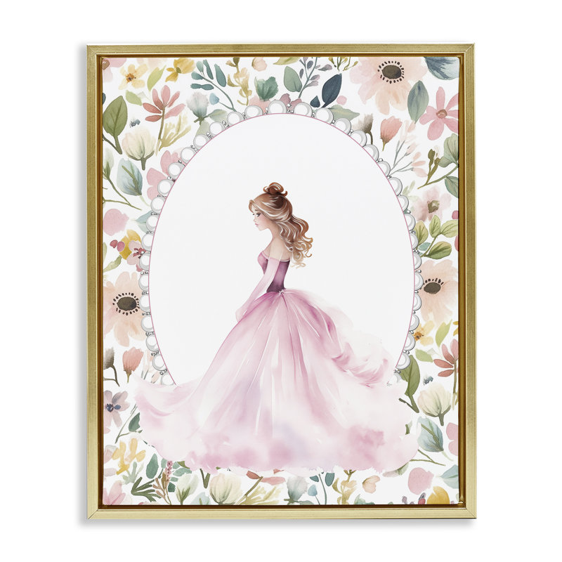 Cadre flottant Elegant Princess Love, design par Christine Simpson Art, H 21 po x l 17 po, Cadre flottant métallique doré