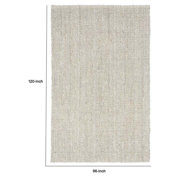 Chunky Area Rug in Ivory, Rectangle 8' x 10'