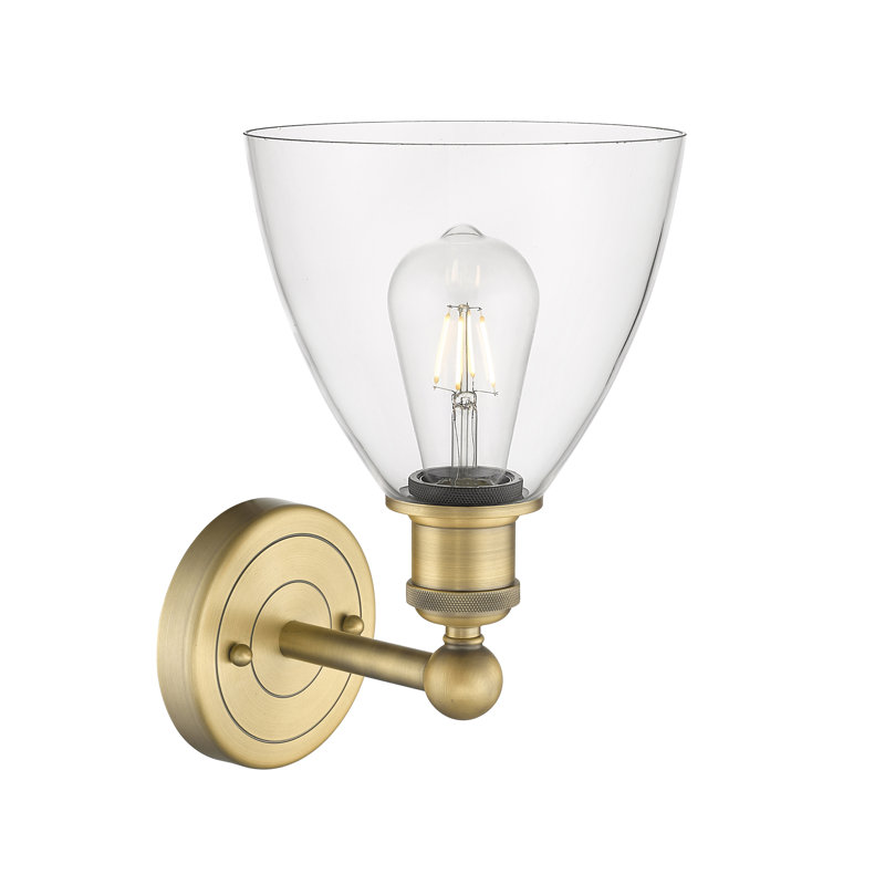 Carmichaels Armed Sconce, Clear, Brushed Brass