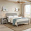 Ensemble de chambre à coucher 3 pièces Windsor - Lit double à panneau avec 2 tables de chevet assorties (gris)-87383974-87383977