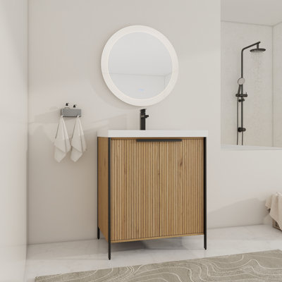 30'' Single Bathroom Vanity with Resin Top