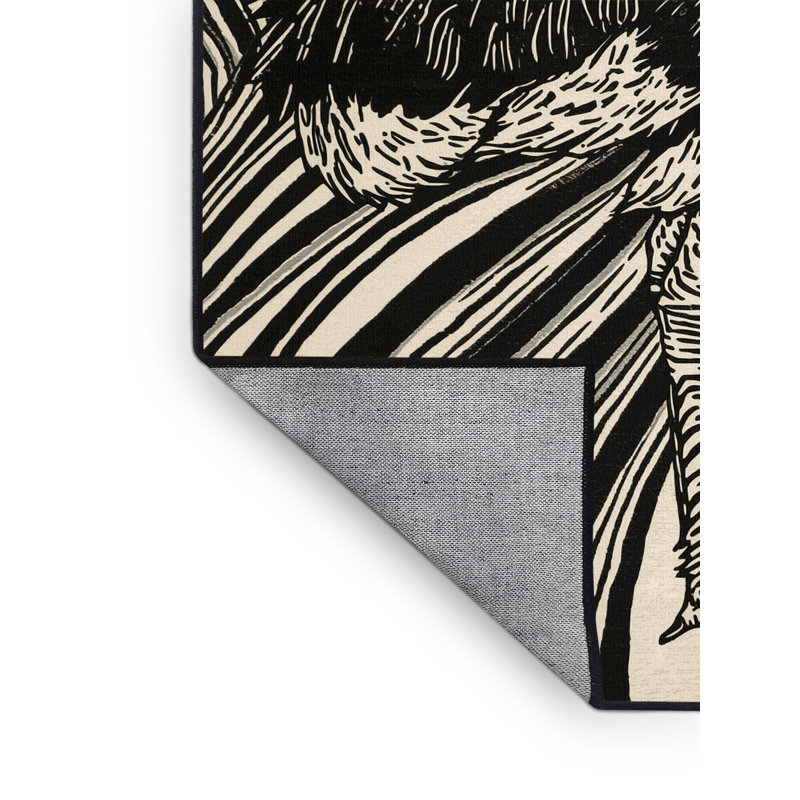 Tapis rayé beige autruche Pavanvir, 7 x 10