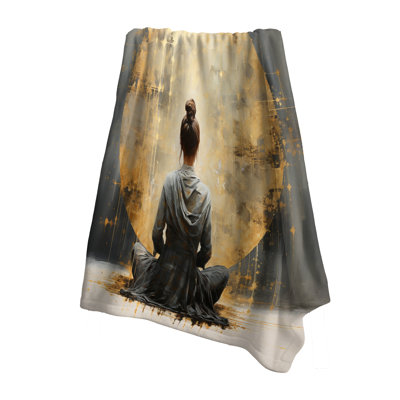 Minimalism Meditation Pose I - Meditation Throw Blanket