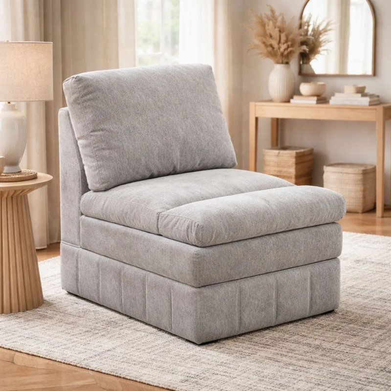Fauteuil de chambre l 32,75 po Seeram, Gris clair