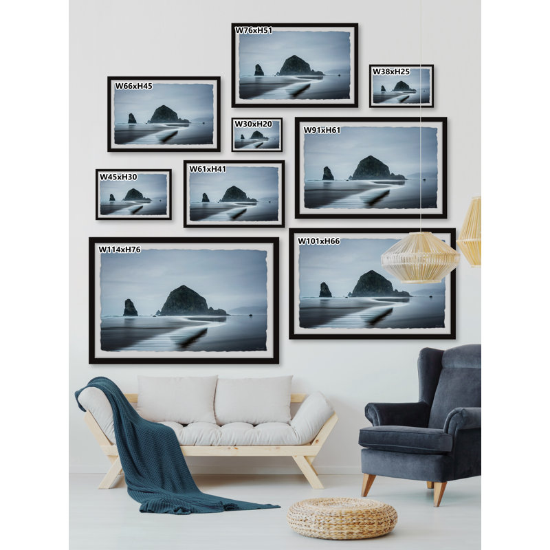 Reflective Beach - Single Picture Frame Painting, 61cm H x 91cm W