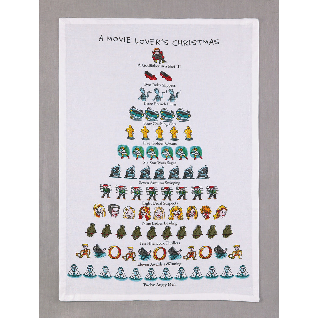 A Movie Lover's Christmas Cotton Flour Sack Kitchen Towel The Holiday Aisle®