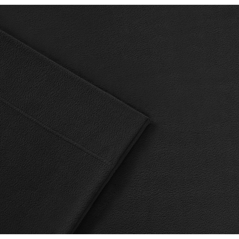 Peak Performance Fleece 3M Scotchgard Micro Fleece Sheet Set, Queen, Black
