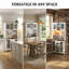 70.9" Rustic White Kitchen Pantry Storage Cabinet with LED Lighting, Power Outlets, Wine Rack & Adjustable Shelves – Farmhouse Hutch Buffet for Dining Room, Coffee Bar & Kitchen Organization-468992793