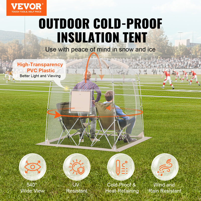4-Person Clear PVC Camping Bubble Tent with Carry Bag