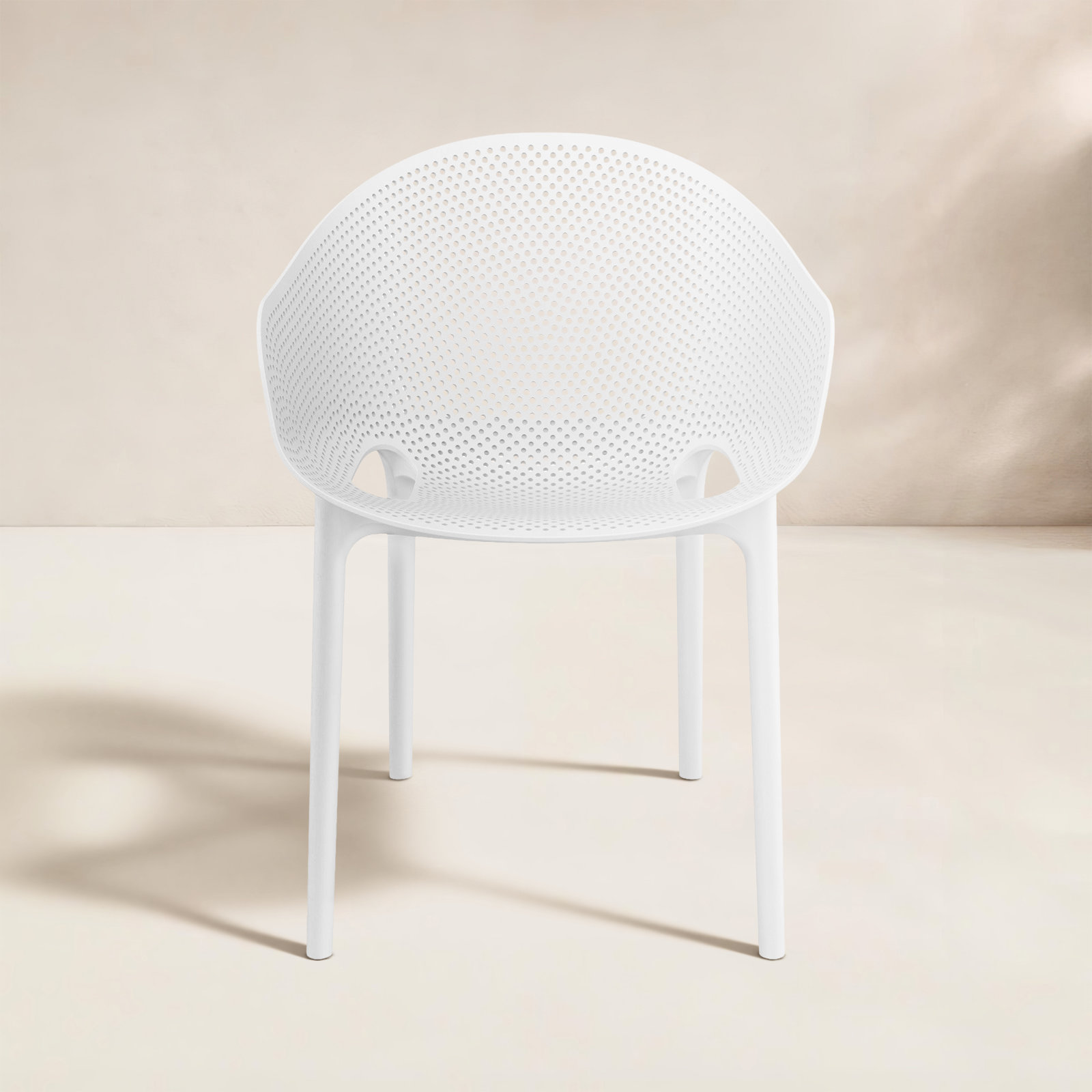 Farrah Stackable Patio Armchair, White
