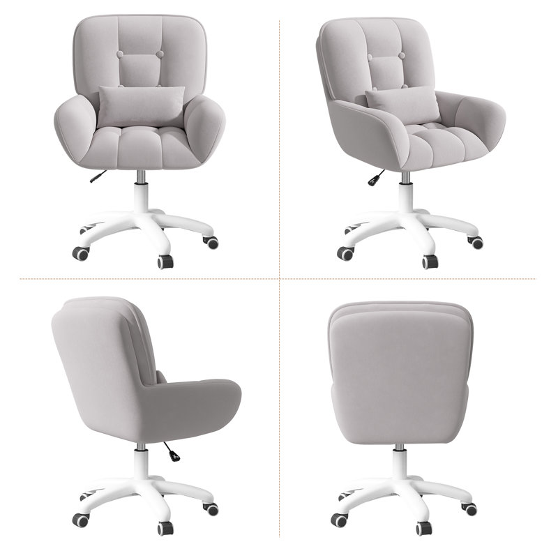 Fairmont Park Velvet Office Chair, Grey, Black