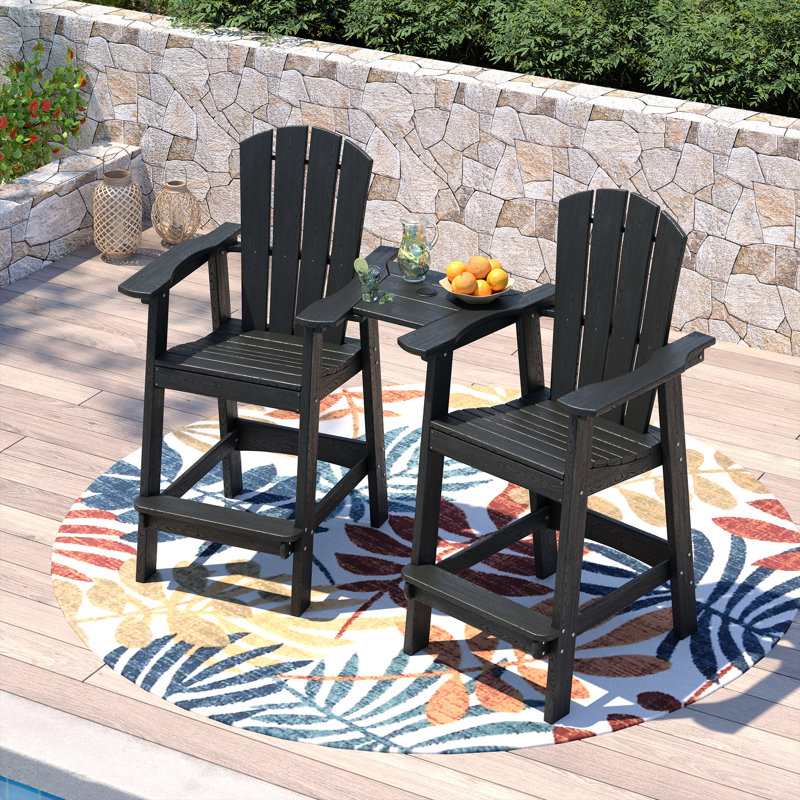 Patio Bar Stool, Black