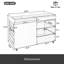 Commode de meuble-lavabo pour îlot de cuisine 43,3 po avec 3 tiroirs latéraux, un espace de rangement réversible et deux tablettes en verre