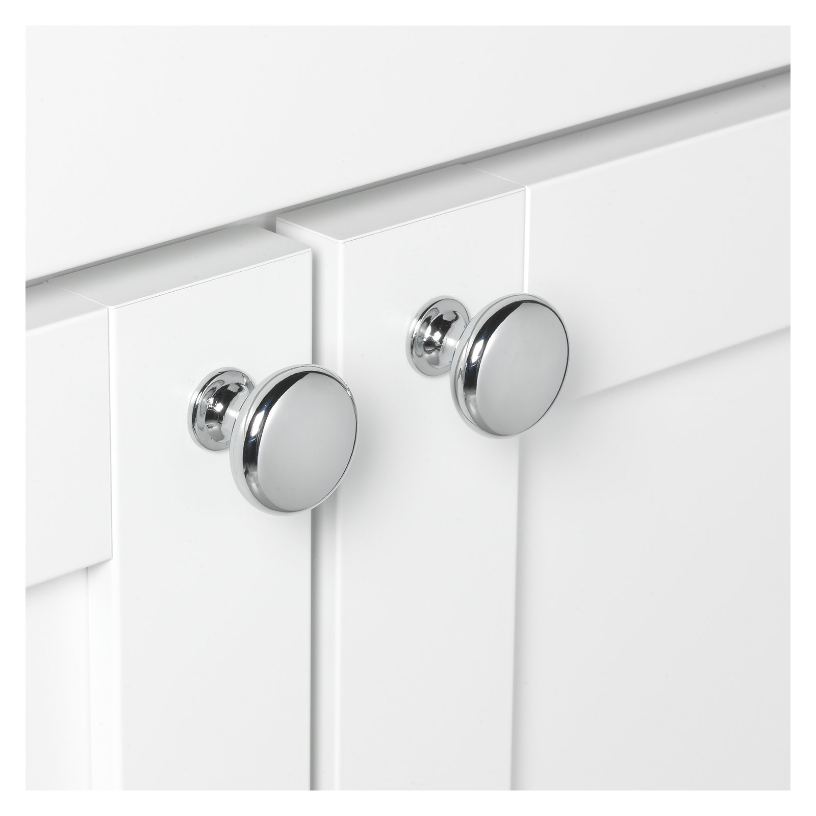 Mushroom Knob, Polished Chrome