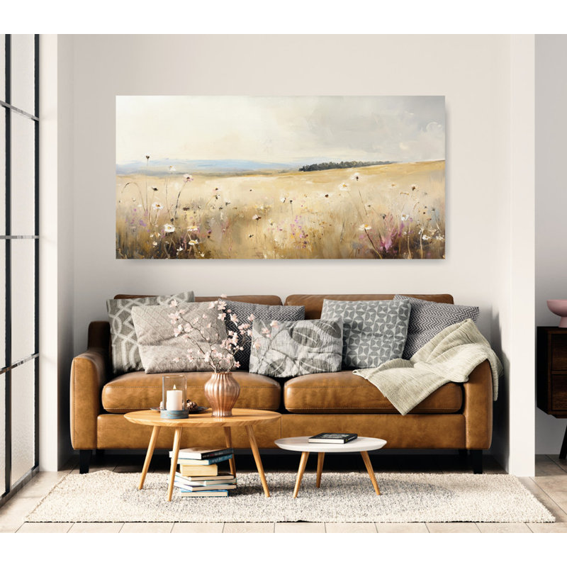 Art rustique sur toile, paysage de campagne rustique, H 16 po x l 32 po x P 1,5 po