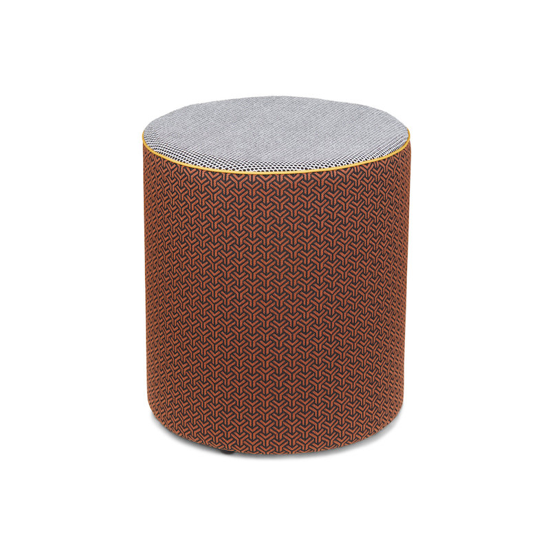 Calybabu Outdoor Pouf, Red/Black Geometric