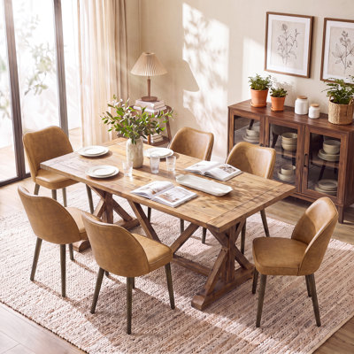 Petites chaises de salle à manger rembourrées en bois massif - Courbe ergonomique et rembourrage moelleux pour espaces multiples