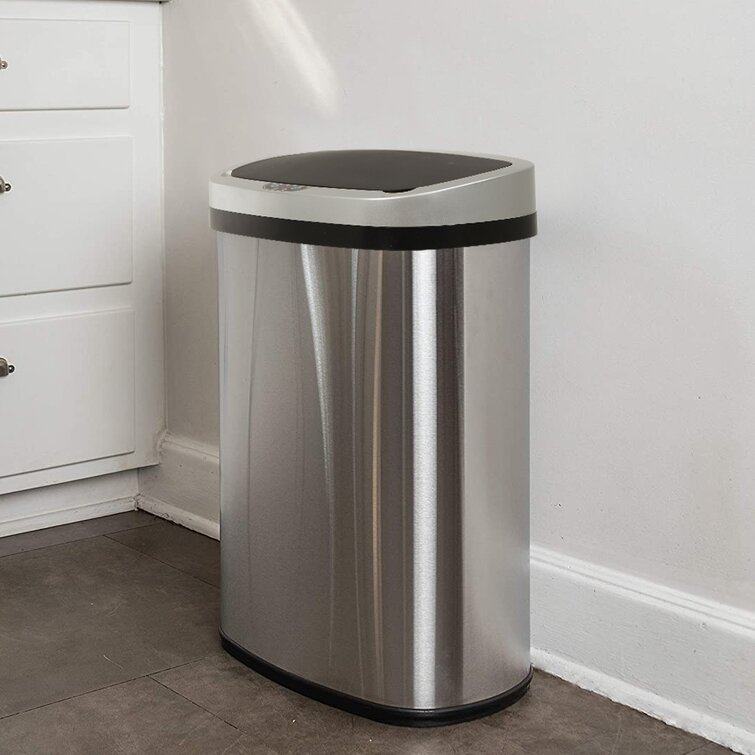 13 Gallon Trash Can Plastic Kitchen Trash Can Automatic Touch Free