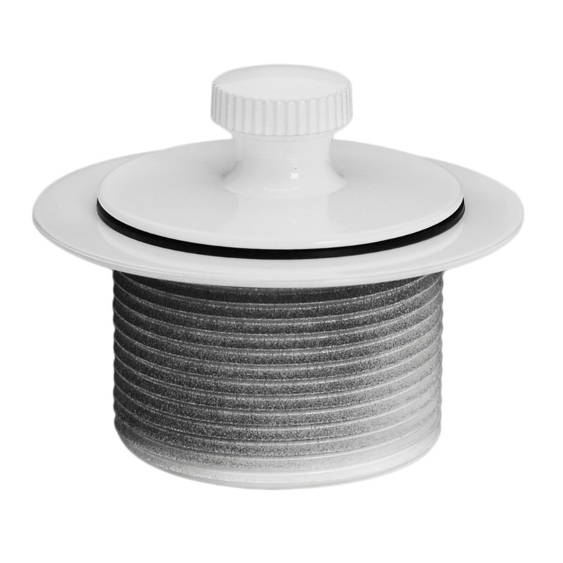 Sch. 40 PVC 1-1/2" Twist & Close Bathtub Drain Trim, Powder Coat White