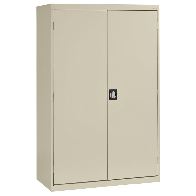 Steel Single Storage Cabinet ( H x W x D), 72" H x 46" W  x  24" D, Putty