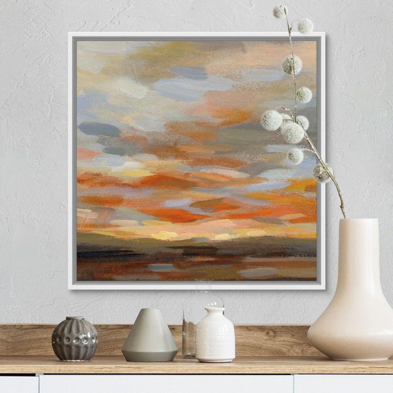 High Desert Sky II - reproduction d'art, H 18 po x l 18 po x P 1,75 po, Reproduction avec cadre flottant, Blanc