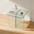 Modern Square Tempered Glass Side Table, Minimalist End Table with Cross Glass Base-1180073904