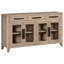 Table rectangulaire de 198 cm avec 4 chaises rembourrées et un buffet.-1314907735