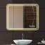 Miroir de salle de bain à DEL avec lumières avant, antibuée, sans cadre, miroir argenté sans cuivre de 5 mm, montage horizontal ou vertical-1120737942
