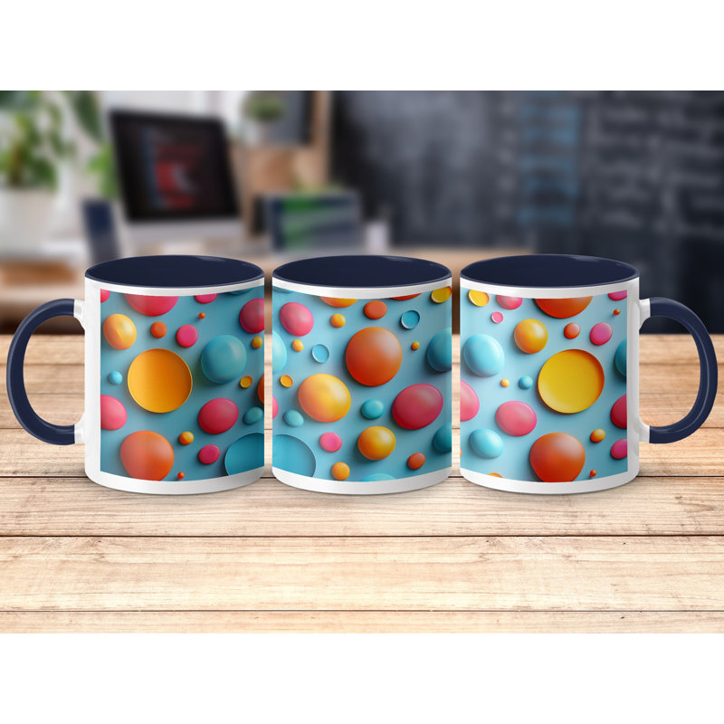 Polka Dot 11oz Accent Coffee Mug, Navy