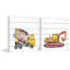 «Mixer Truck and Excavator Diptych», impression sur bois blanc 2 pièces-61221969