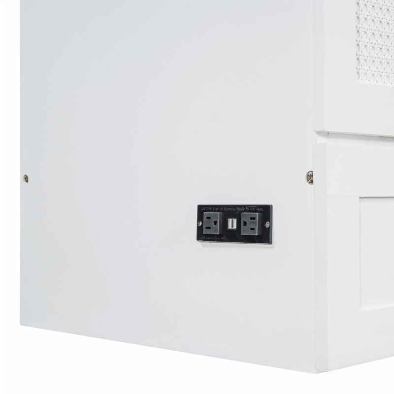 Murphy Bed With Large Drawers, White, Queen