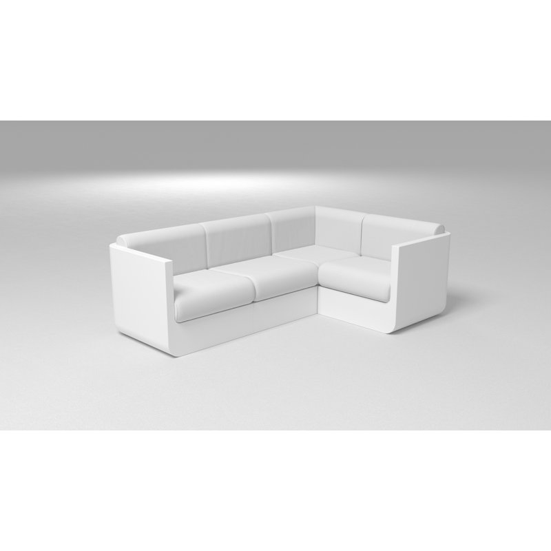Ulm 94" Wide Outdoor U-Shaped Patio Sectional with Cushions