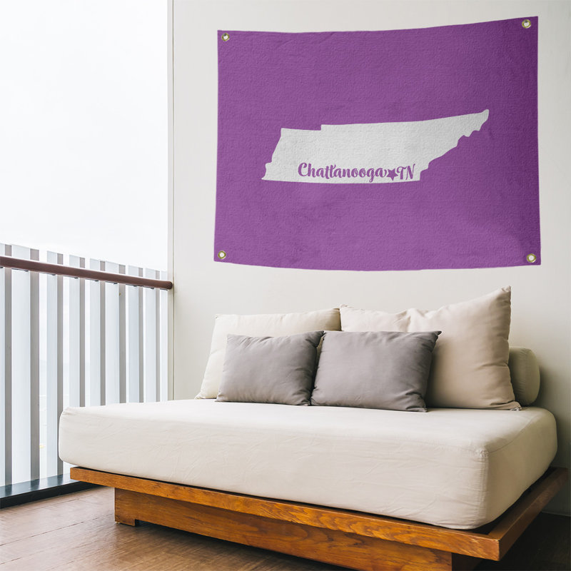 Tapisserie murale tennessee chattanooga, H 26 po x l 36 po, Violet
