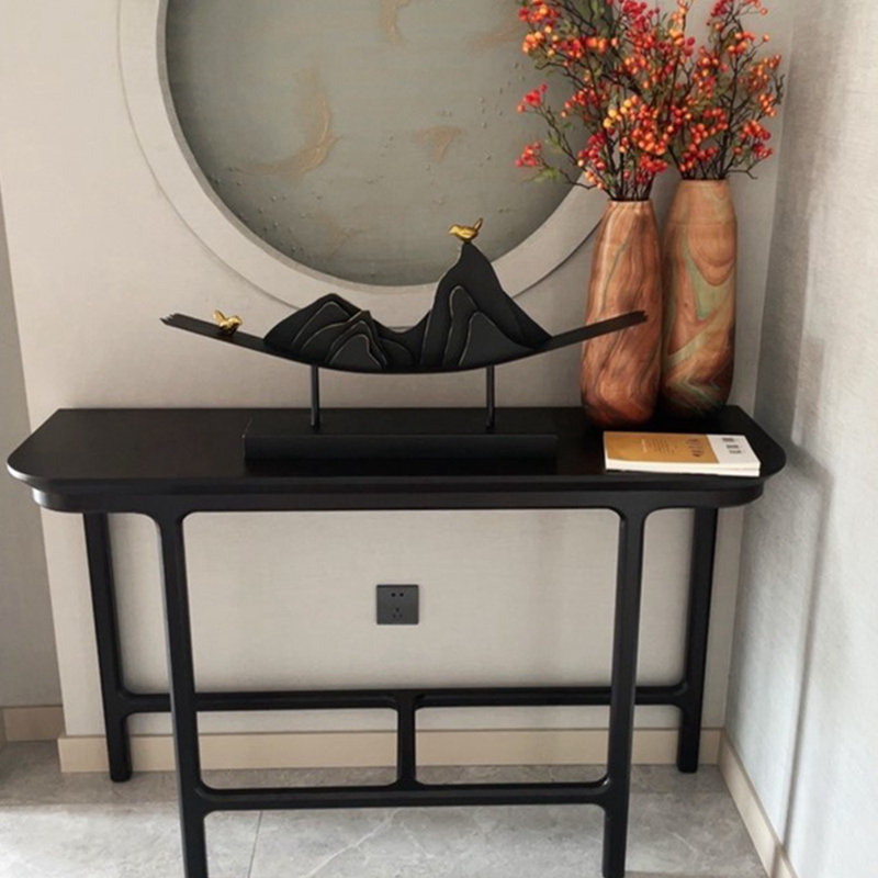Modern Chinese-style solid wood console table, 31.5" H x 47.2" W x 15.7" D