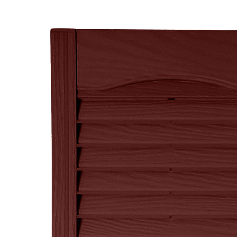 Custom Louvred Shutter with Cathedral Top, Cranberry, 55", 10"