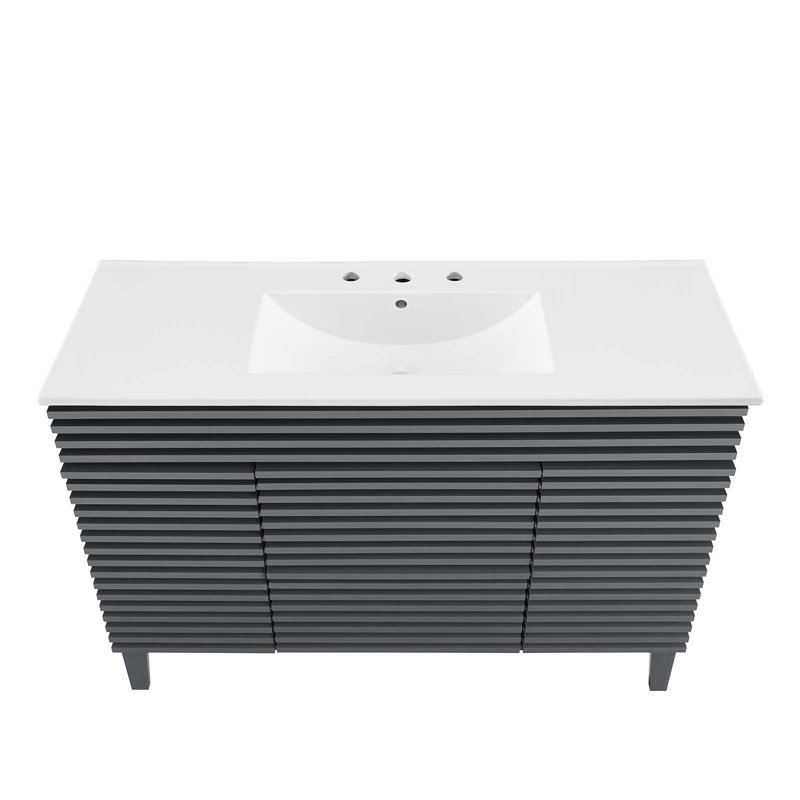Meuble-lavabo simple 48 po Render, Gris