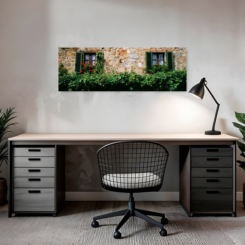 Windows Monteriggioni Tuscany Italy 1 Piece Wrapped Canvas Panoramic Wall Art, 30.48 cm H x 91.44 cm W