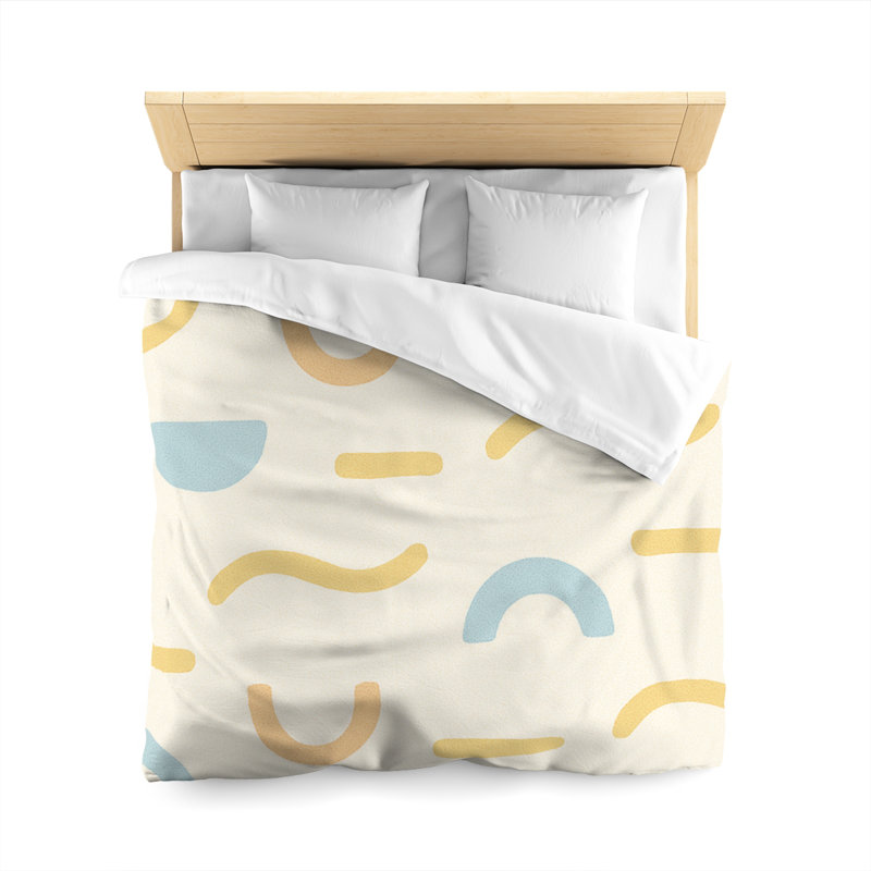 Microfiber Duvet Cover Boho Style, Design 87, Cream, Queen Duvet Cover