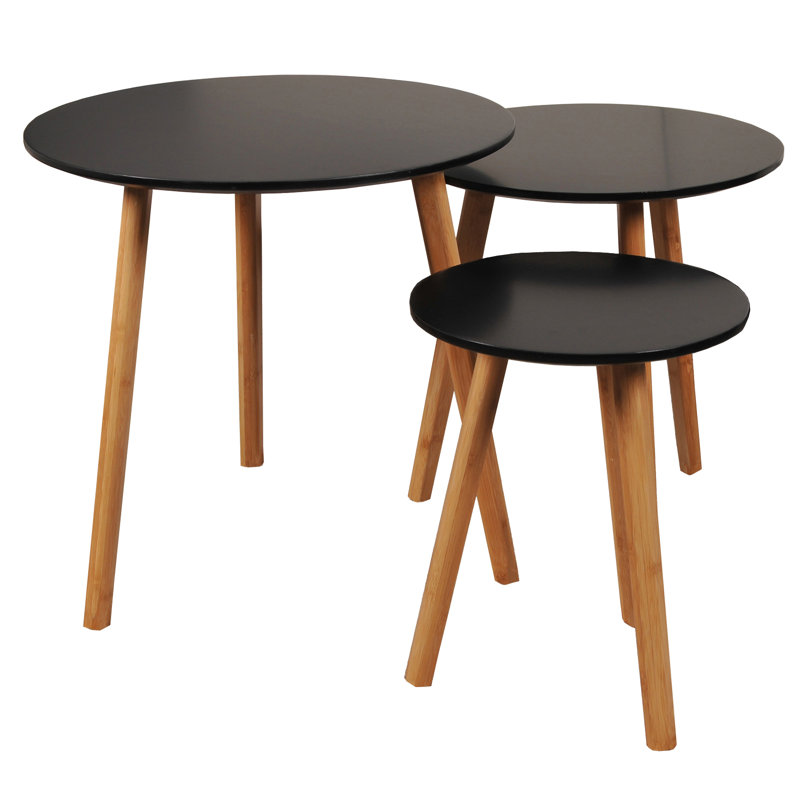 Conant 3 Piece Nest of Tables, Black