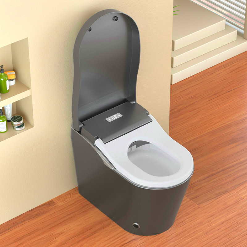 Modern Intelligent Toilet Without Water Tank, With Bidet, Automatic Flushing, Automatic Opening/Closing, Foam Shielding Function, Matte Gray