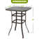 Coleburn Square 2- Outdoor 32 Inch Square Bar Table, Tempered Glass Tabletop with Double Layer Construction, for Patio,  Black with Gold Speckles