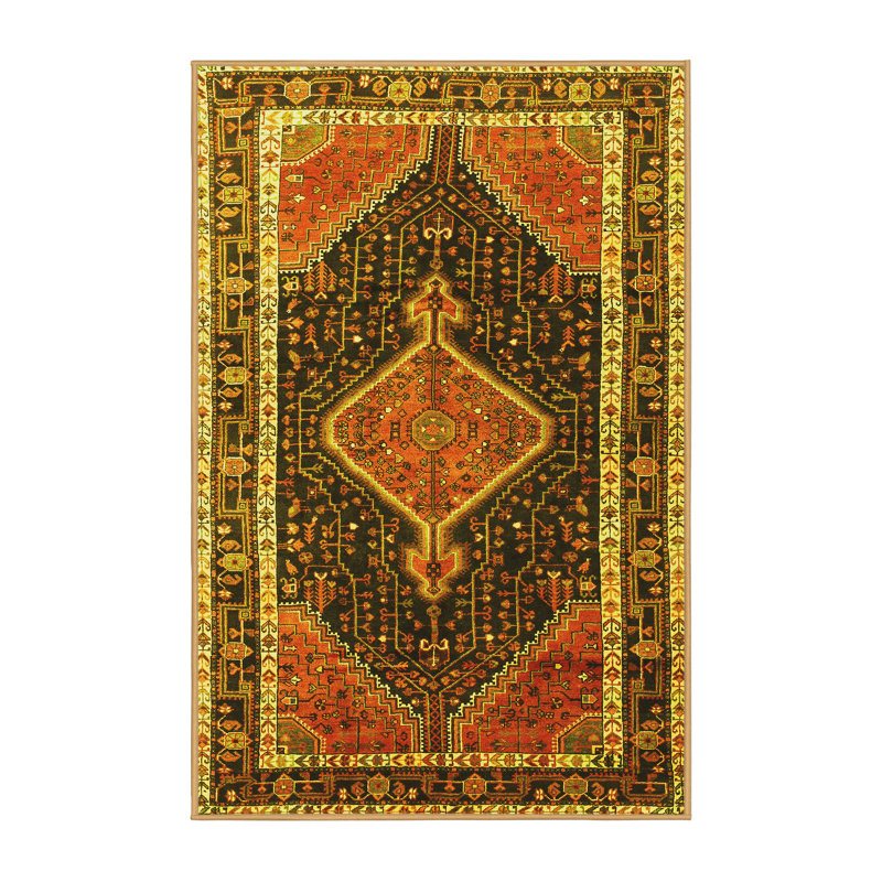Washable Southwestern Indoor Rug, Rectangle 8' x 12'