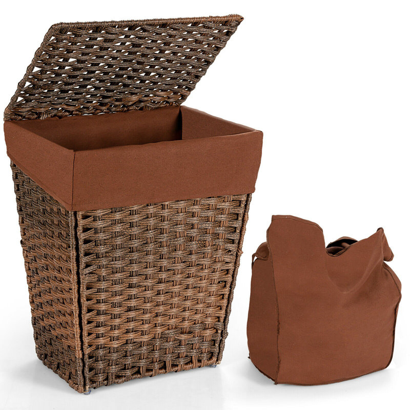 Laundry Hamper with Handles, Brown