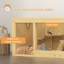 Cage à hamster en bois, très grande cage à gerbille, cage multicouche pour petits animaux pour hamster nain, centre d'activités avec plateau coulissant, balançoires à bascule, bouteille d'eau, échelle, plateau ouvrable