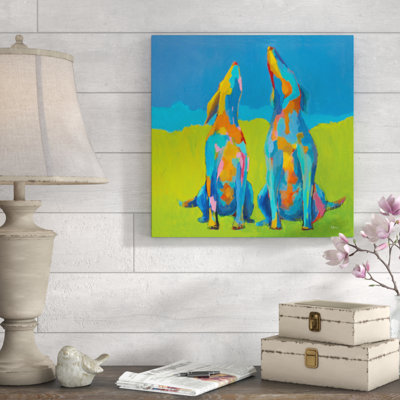 Reproduction d’art sur toile, "Howling Hounds" par Phyllis Adams