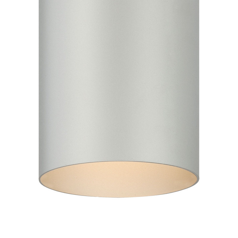 Plafonnier encastré cylindrique 1 lumière intérieur ou extérieur gris argenté, Gris argenté