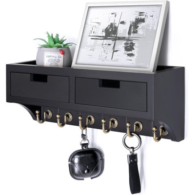 Key Holder Wall Mounted With 2 Drawers Storage
