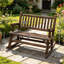 Causeuse arrière, chaise berçante en bois, banc berçant de jardin